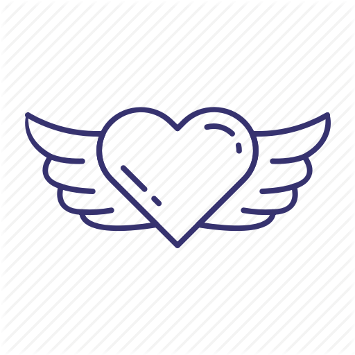 Angel, Heart, Love, Valentine, Wings Icon