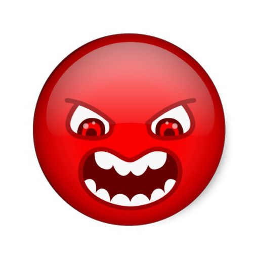 Angry Red Classic Round Sticker Fun Stickers