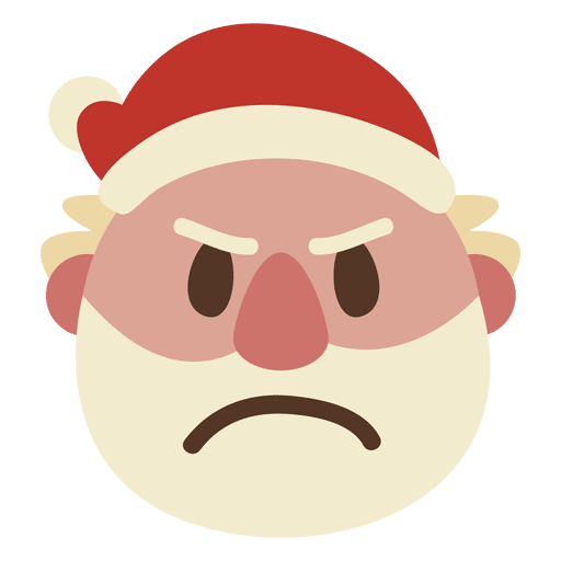 Angry Santa Claus Face Emoticon