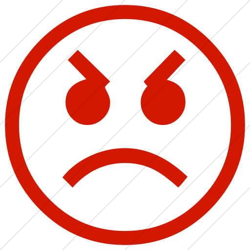 Simple Red Classic Emoticons Angry Face Icon