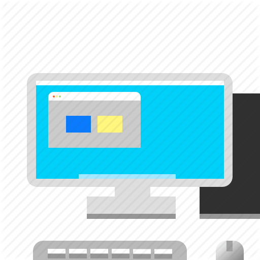 Computer, Desktop, Full, Keyboard, Monitor Icon