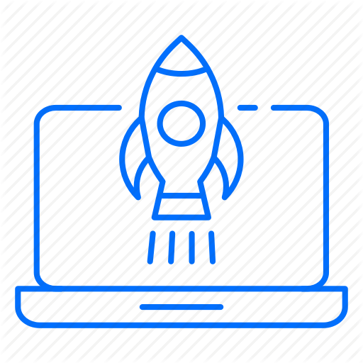 Computer, Laptop, Launches, Rocket, Speed Icon