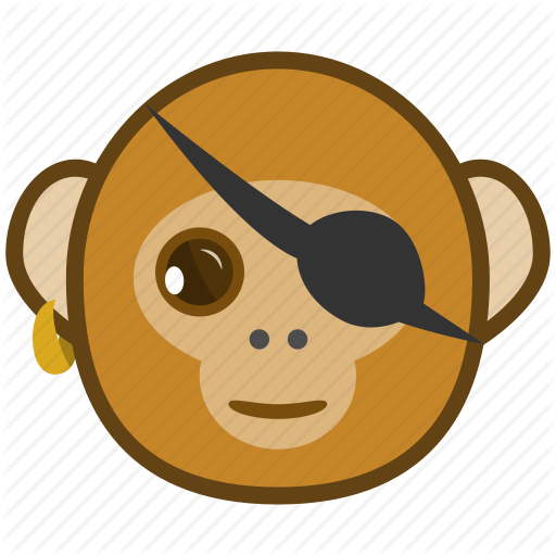 Ape, Cartoon, Emotions, Monkey, Pirate, Smile Icon