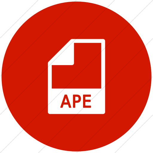 Flat Circle White On Red Mime Types Document Ape Icon