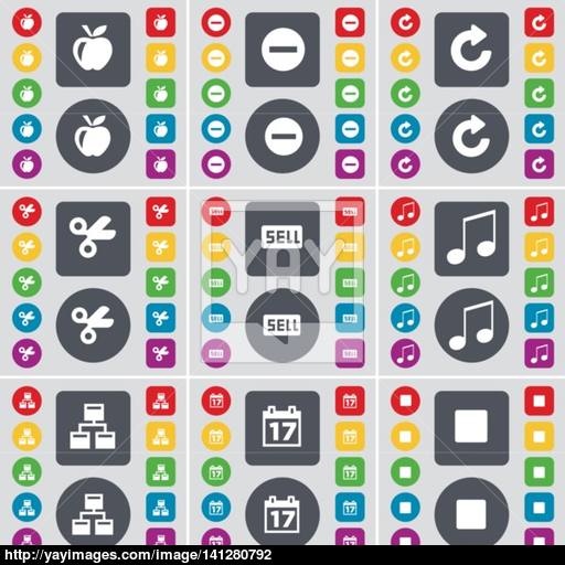 Apple, Minus, Reload, Scissors, Sell, Note, Network, Calendar
