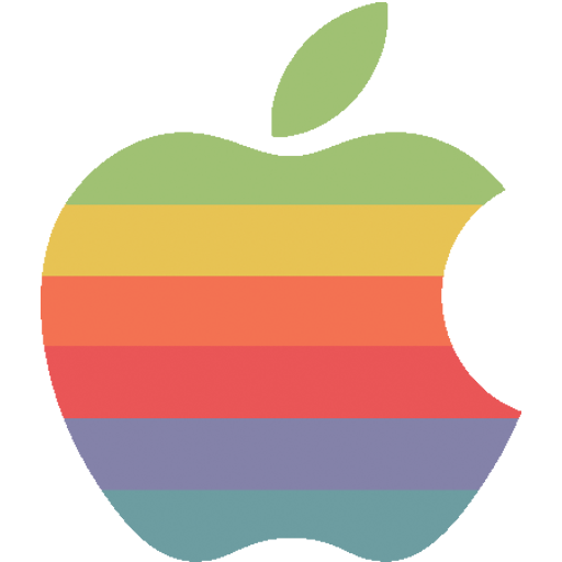 Rainbow Apple Logo Icon Flat Retro Modern Iconset Grafikartes