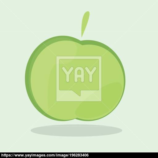 Green Apple Icon, Ecology And Bio Food Concept Vector