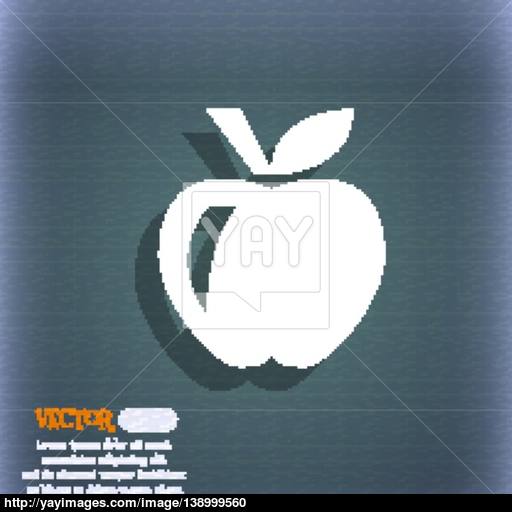 Apple Icon Symbol On The Blue Green Abstract Background