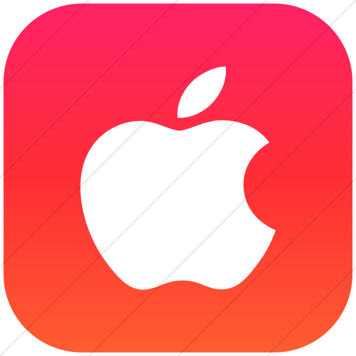 Flat Rounded Square White On Ios Orange Gradient