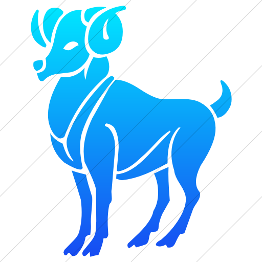 Simple Ios Blue Gradient Zodiac Aries Icon