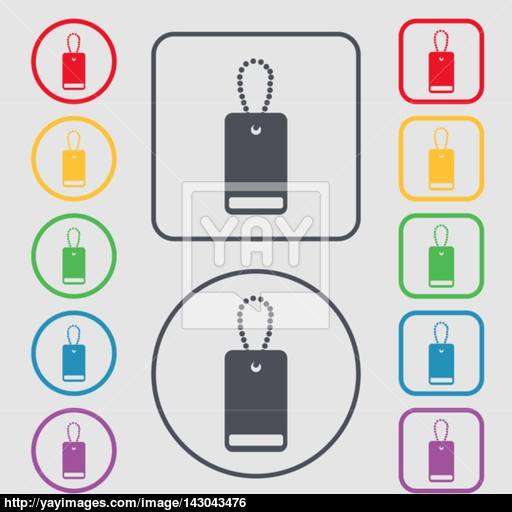 Army Chains Icon Sign Symbols On The Round And Square Buttons