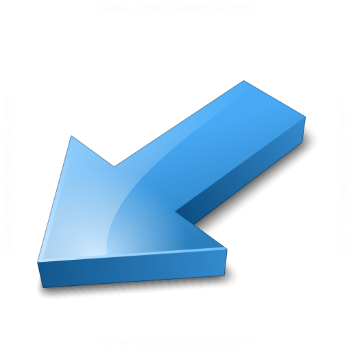 Iconexperience V Collection Arrow Down Left Blue Icon