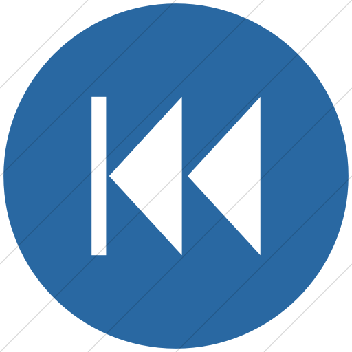 Flat Circle White On Blue Classica Skip Back Arrow Icon