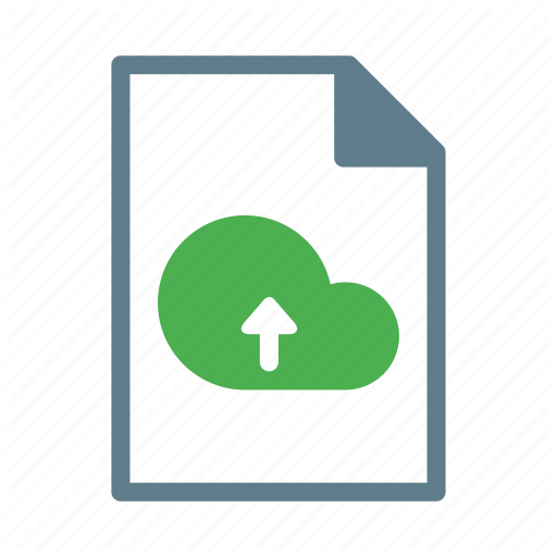 Arrow, Cloud, Document, File, Text, Upload Icon