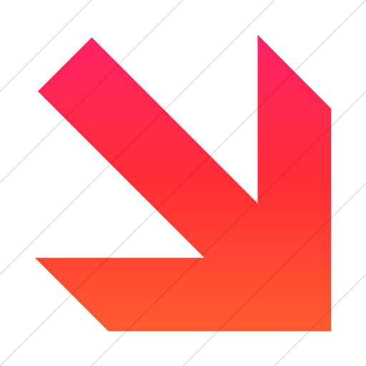 Simple Ios Orange Gradient Aiga Right And Down Arrow Icon