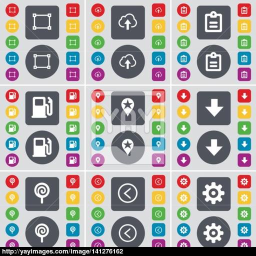 Frame, Cloud, Survey, Gas Station, Checkpoint, Arrow Down