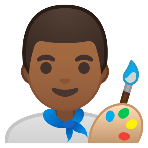 Man Artist Medium Dark Skin Tone Icon Noto Emoji People
