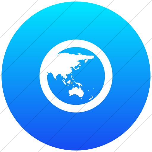 Flat Circle White On Ios Blue Gradient Raphael Globe