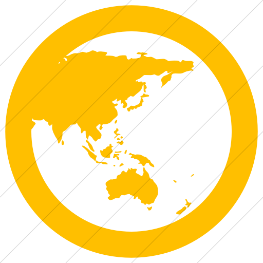 Simple Yellow Raphael Globe Asia Icon