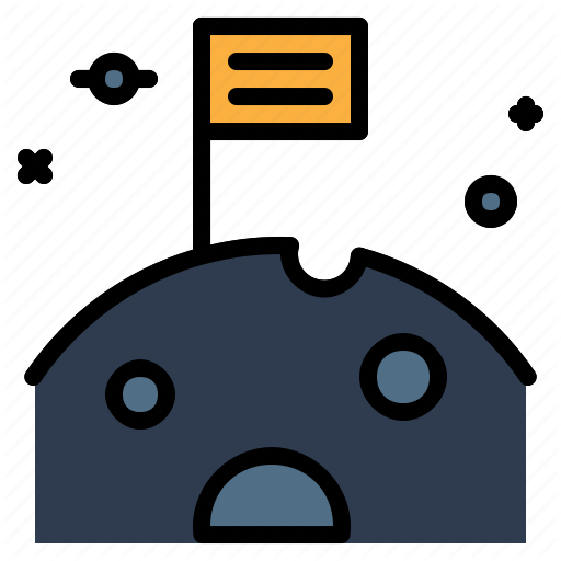 Assembly, Flag, Lunar, Space Icon