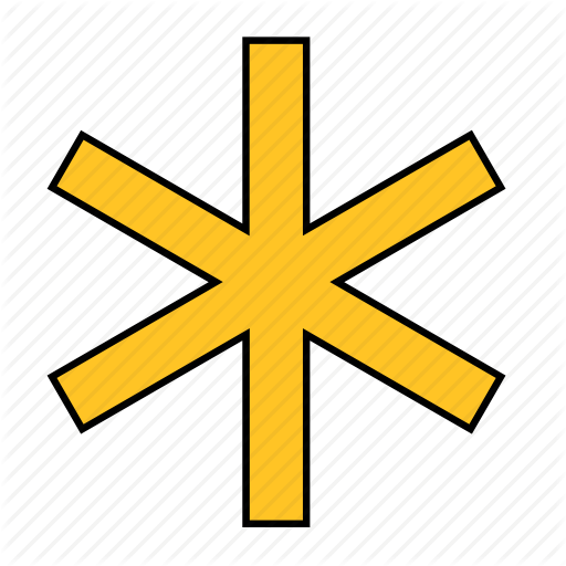 Asterisk, Shape, Snow, Snowflake, Star, Yellow Icon
