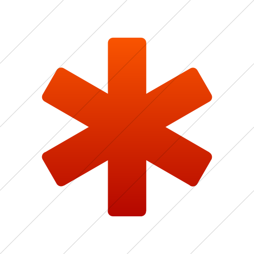 Simple Red Gradient Foundation Asterisk Icon