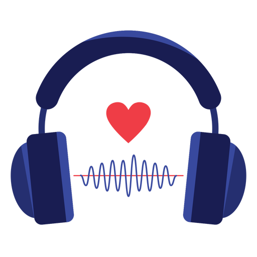 Heart Sound Wave Headphones Icon