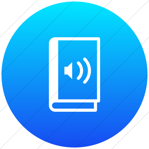 Flat Circle White On Ios Blue Gradient Iconathon Audio