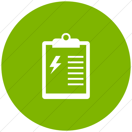 Flat Circle White On Green Iconathon Energy Audit Icon