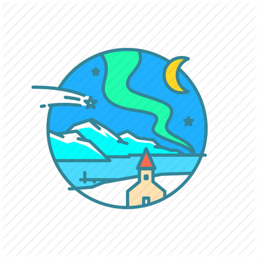 Aurora Borealis, Ice, Iceland, Moon, Northern Lights, Snow Icon