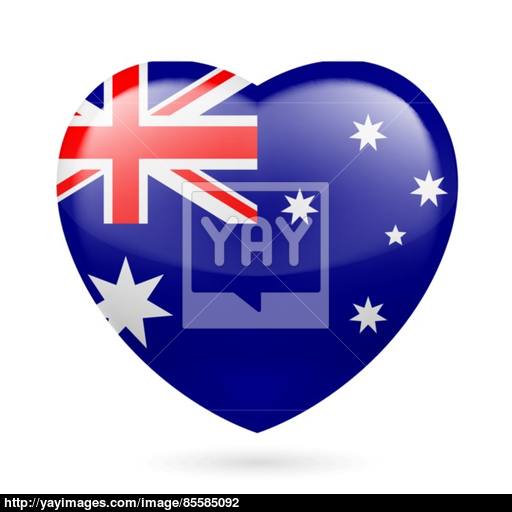 Heart Icon Of Australia Vector