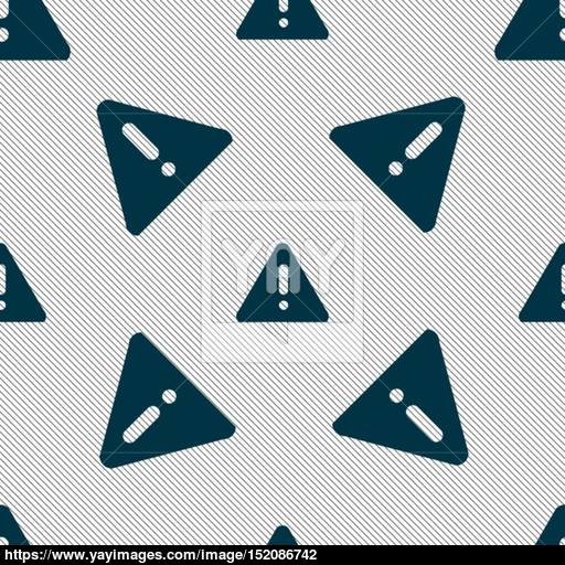 Exclamation Mark, Attention Caution Icon Sign Seamless Pattern