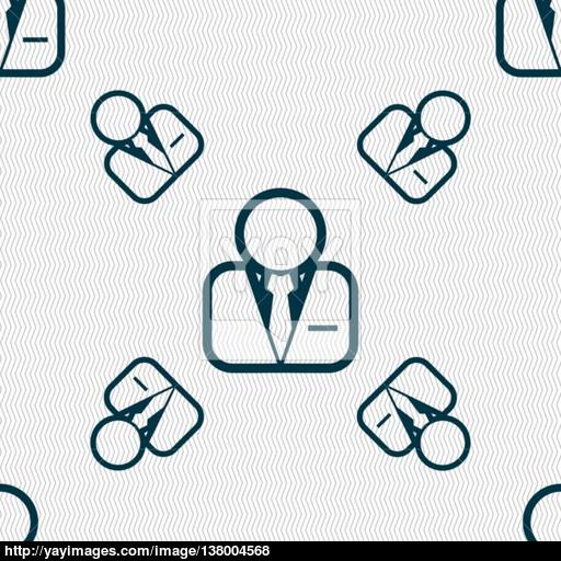 Avatar Icon Sign Seamless Pattern With Geometric Texture Vector