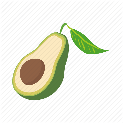 Avocado, Cartoon, Food, Fruit, Green, Seed, Vegetable Icon