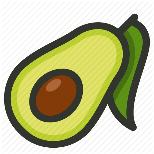 Avocado, Food, Fruit, Half, Seed Icon