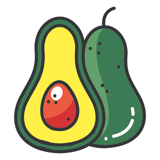 Avocado Color Flat Icon