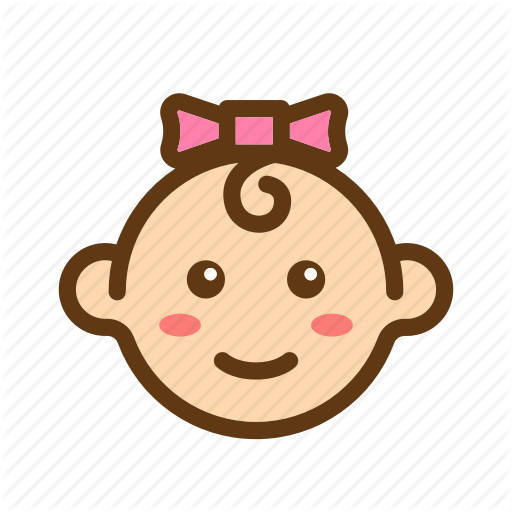 Baby, Babyface, Color, Face, Girls, Newborn, Ribbon Icon