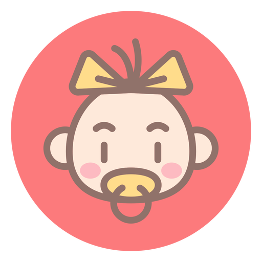 Baby Girl Head Circle Icon