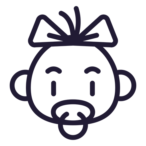 Baby Girl Head Stroke Icon