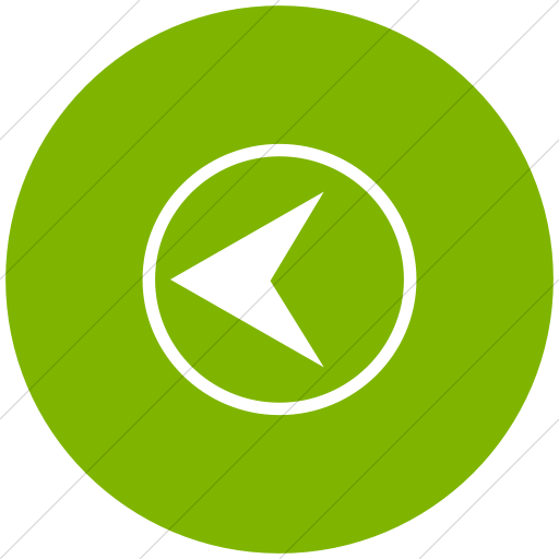 Flat Circle White On Green Classica Back Button Icon