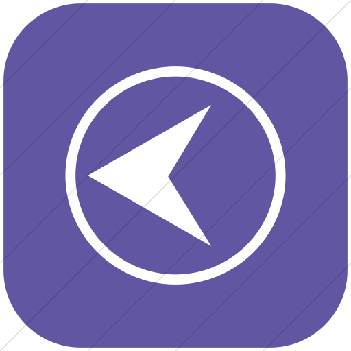 Flat Rounded Square White On Purple Classica Back