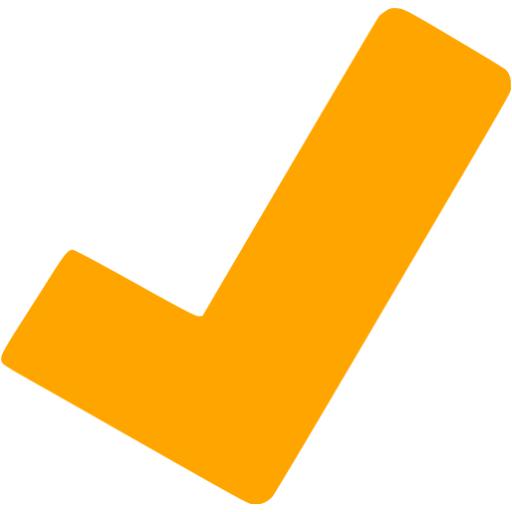 Orange Check Mark Icon