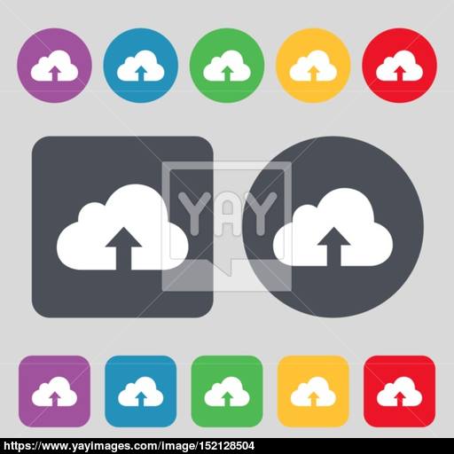 Backup Icon Sign A Set Of Colored Buttons Flat Design Vector