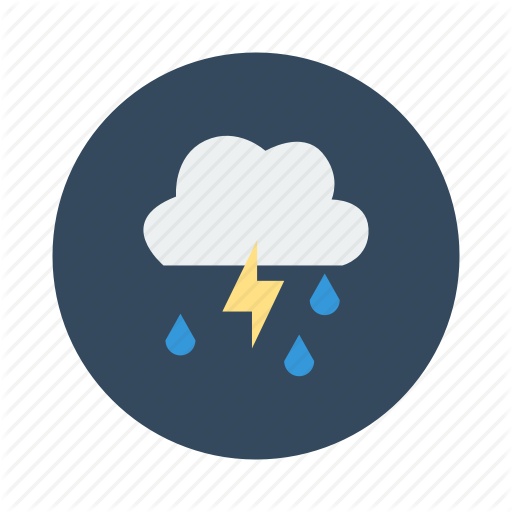 Bad Weather, Night, Rain, Rainy, Storm, Thunder, Weather Icon