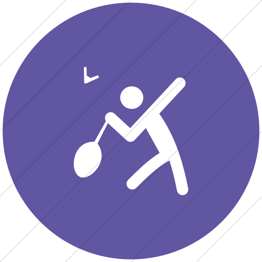 Flat Circle White On Purple Sports Badminton Icon
