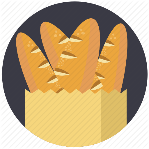 Baguette, Bakery, Bread, Breakfast, Food, Health, Shopping Bag Icon