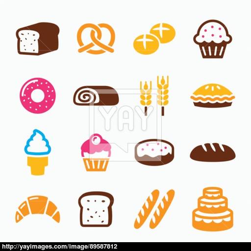 Bakery, Pastry Icon Set