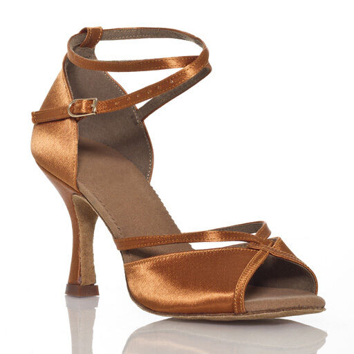 Women's Satin Ballroom Salsa Latin Tango Ceroc Dance Shoes Heeled