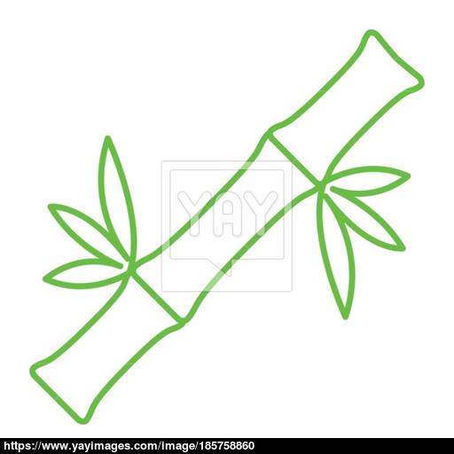 Thin Line Bamboo Icon Vector