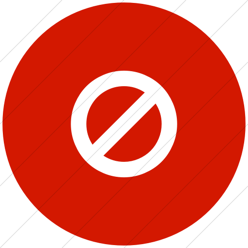 Flat Circle White On Red Bootstrap Font Awesome Ban Icon